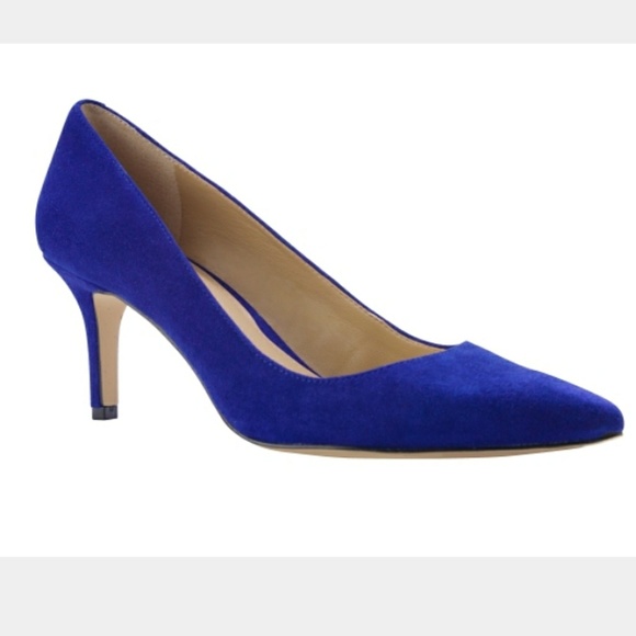 cobalt blue kitten heels